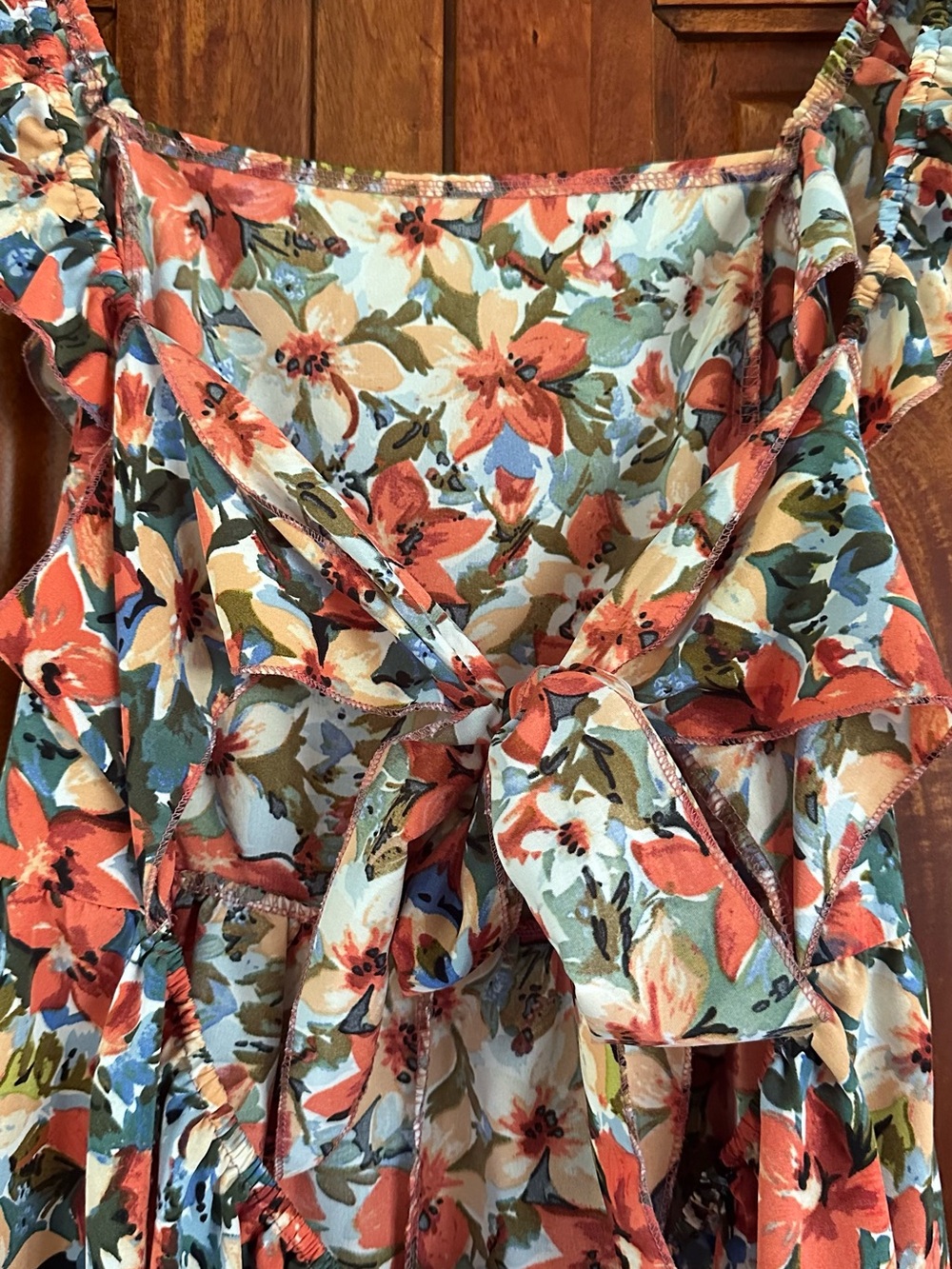 Women’s Floral Ruffle Romper (XL) - Picture 6 of 6